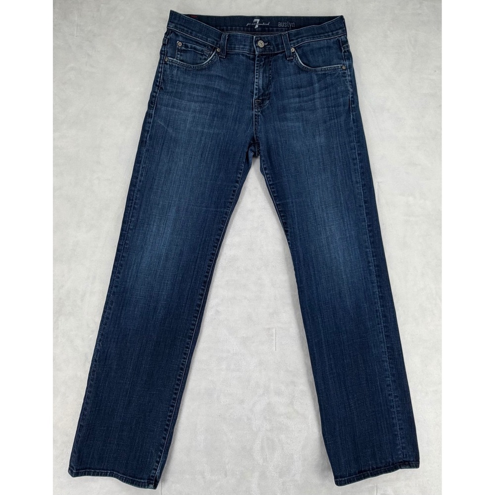 7 For All Mankind Austyn Relaxed Straight Jeans Mens 33 T0046380S